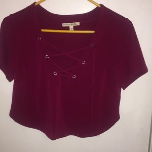Tie front crop top